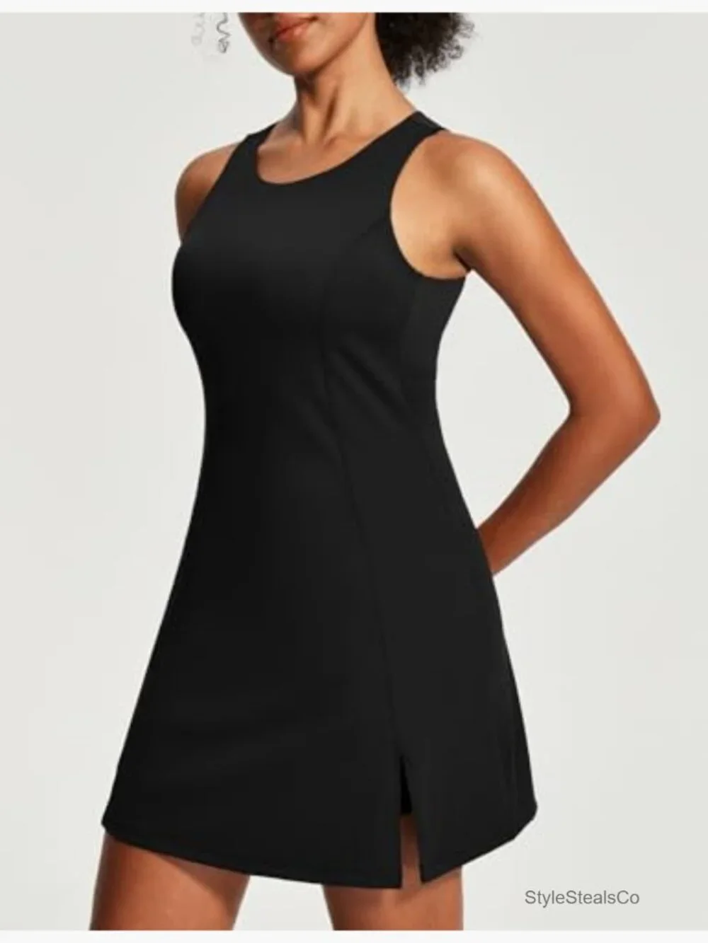 Womens Open Back Tennis Dress with Built in Shorts & Bra Athletic Dress for - Picture 3 of 7